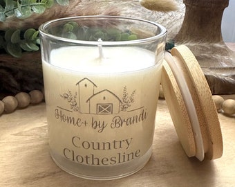 Country Clothesline Simple Candle | Strong Natural Soy Wax Candle | Fresh Clean Laundry Scent | Best Seller | Farmhouse Candles