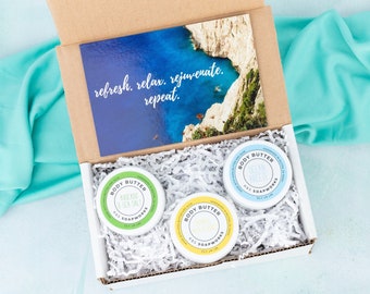 Body Butter Self Care Gift Set, Choose 3 Scents, Spa Gift Set, Hug in a Box, Care Package