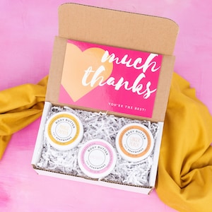 Body Butter Thank You Gift Set, Choose 3 Scents, Hug in a Box, Self Care, Lotion, Teacher Gift, Friend Gift, Coworker Gift