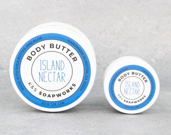 2 oz Island Nectar Body Butter, Hydrating Lotion, Shea Butter and Aloe, Natural Skincare