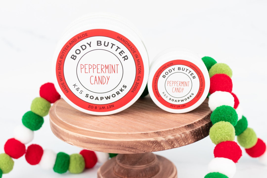 2 Oz Peppermint Candy Body Butter Lotion Co Worker Gift Etsy