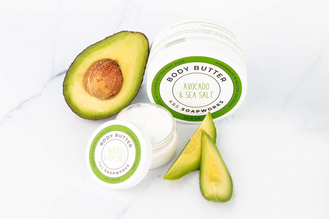 8 Oz Avocado & Sea Salt Body Butter Hydrating Lotion Shea Etsy