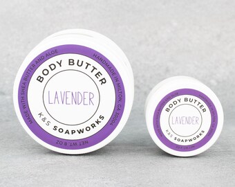 2 oz Lavender Body Butter, Hydrating Lotion, Shea Butter and Aloe, Natural Skincare