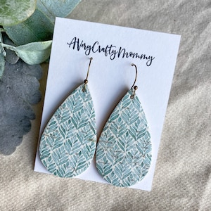 Leather earrings, Leather Teardrop Earrings, Colorful Leather Earrings, Leather Drop Earrings