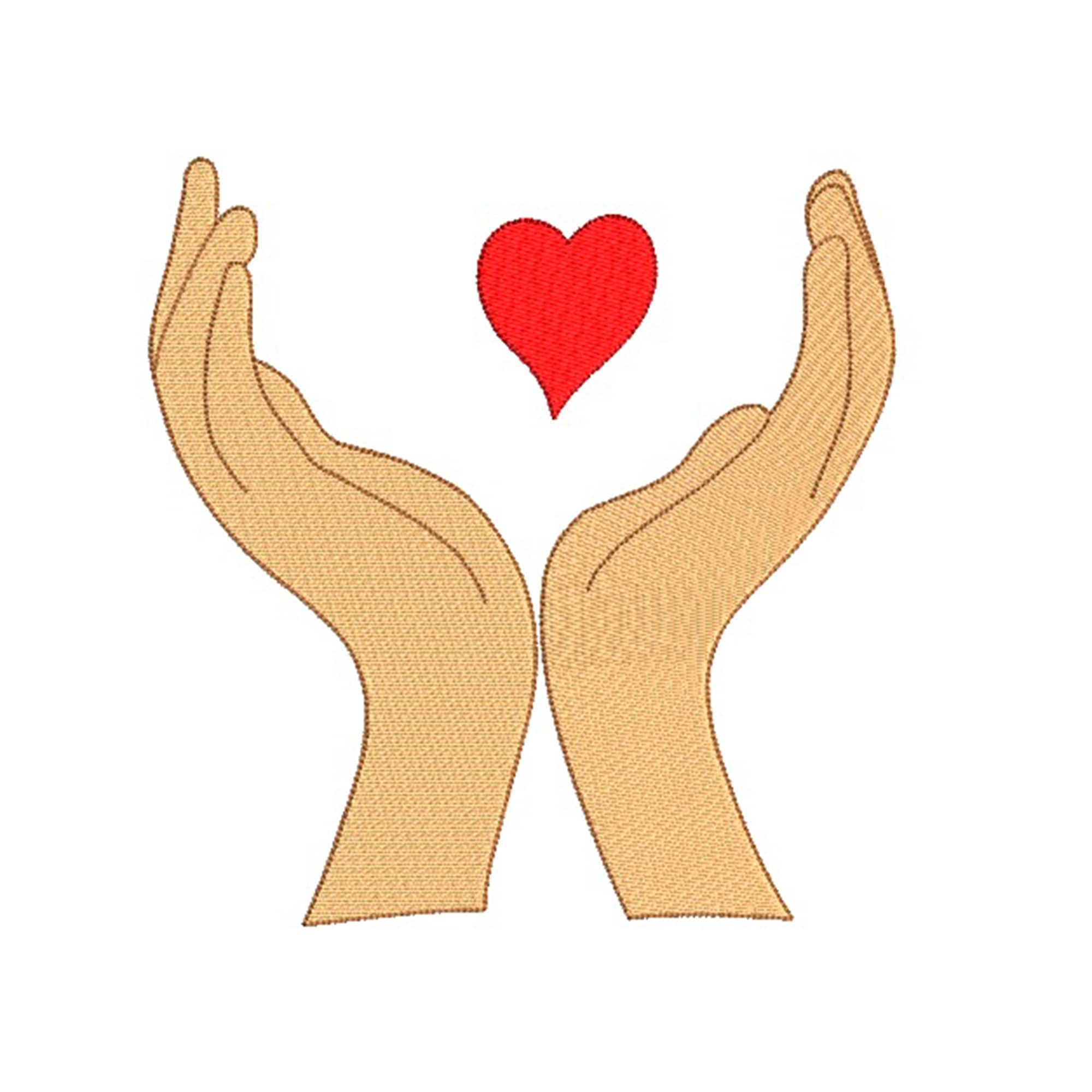 Heart in the Palm of Your Hand Embroidery Design Embroidery | Etsy