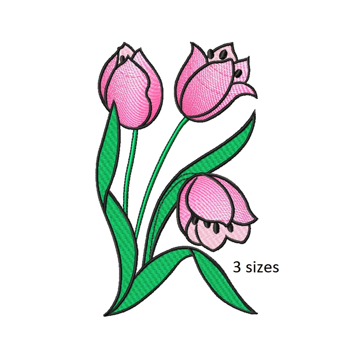 Tulips Machine Embroidery Designsembroidery Pattern of a Etsy