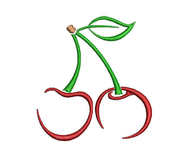 Cherry machine embroidery design kitchen embroidery pattern Etsy
