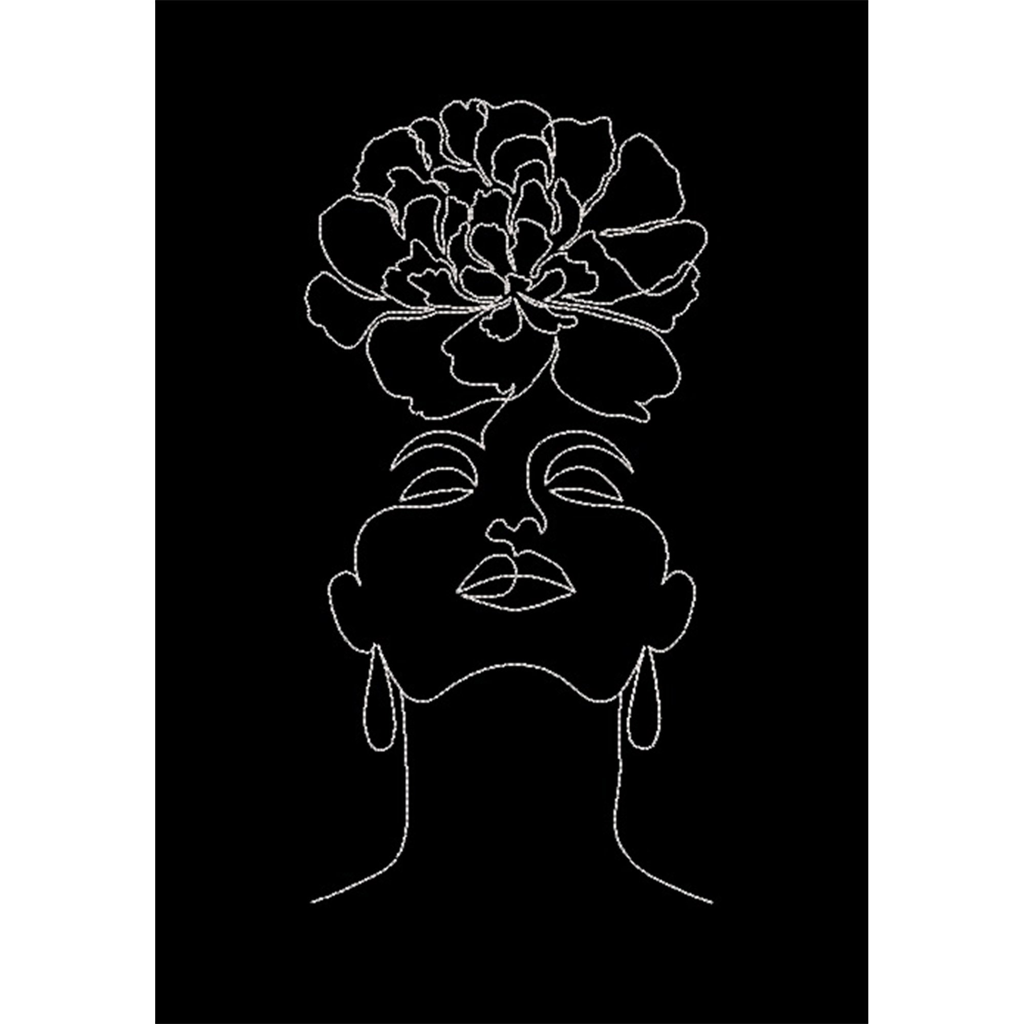 Woman with a flower on her head machine embroidery  etsy Woman with a flower on her head machine embroidery  etsy