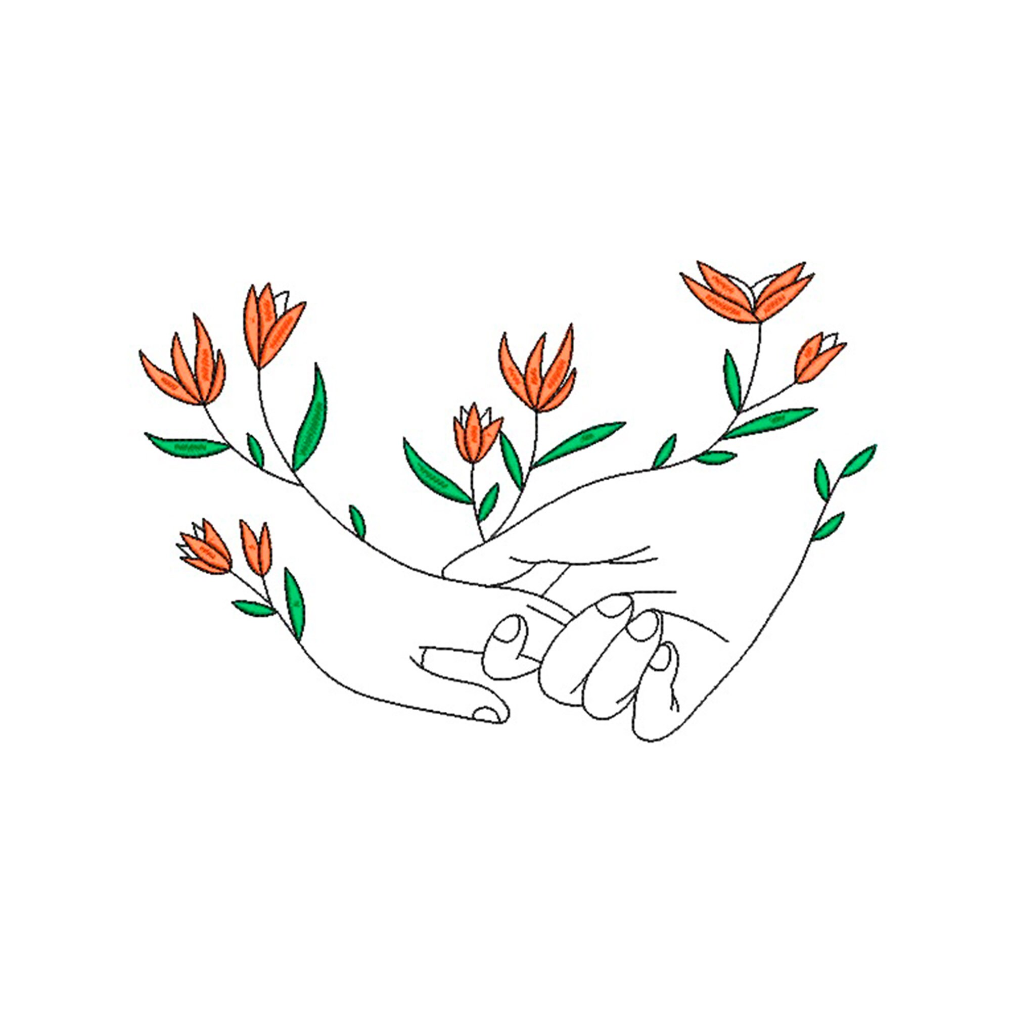 Hands with flowers machine jessecmault design jessecmault  etsy