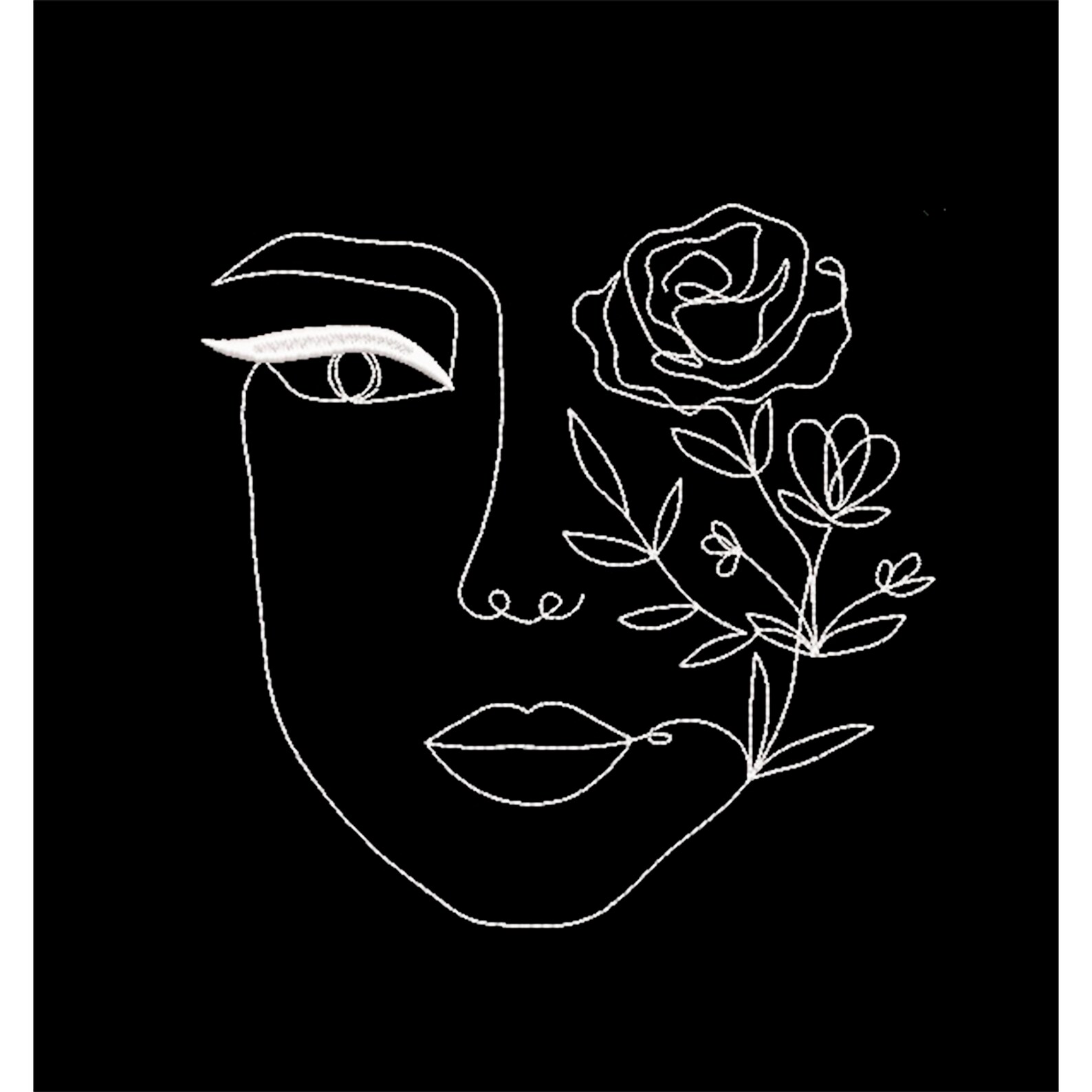 Woman with rose embroidery designembroidery pattern face  etsy Woman with rose embroidery designembroidery pattern face  etsy