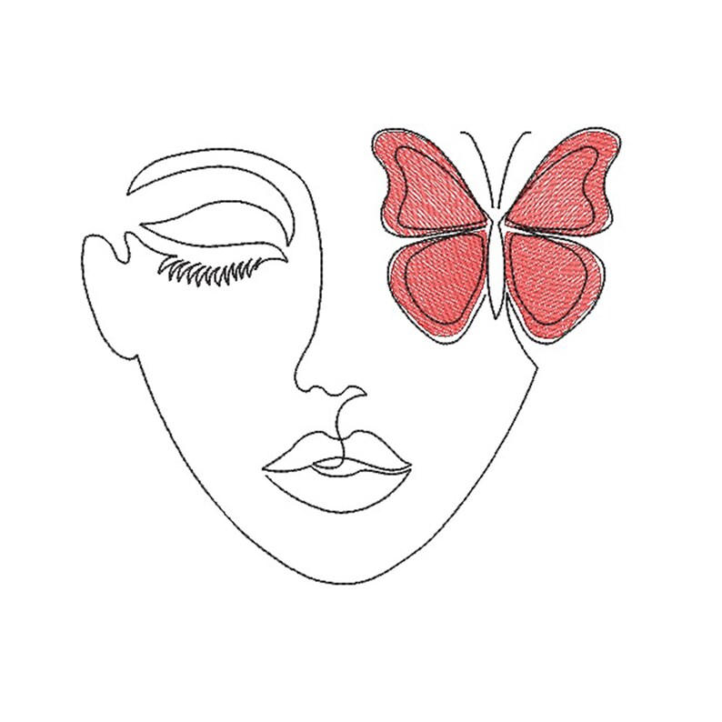 Face of a woman embroidery designembroidery pattern of a  etsy