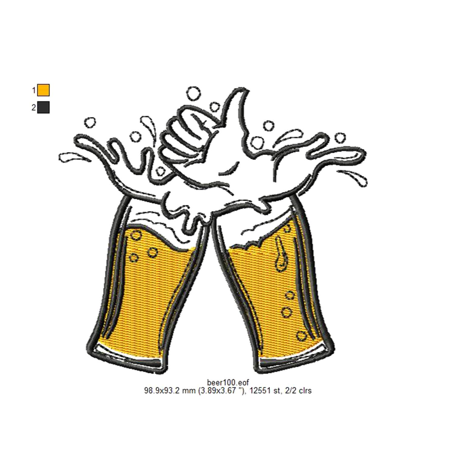 Beer in a glass machine embroidery design Embroidery patterns Etsy