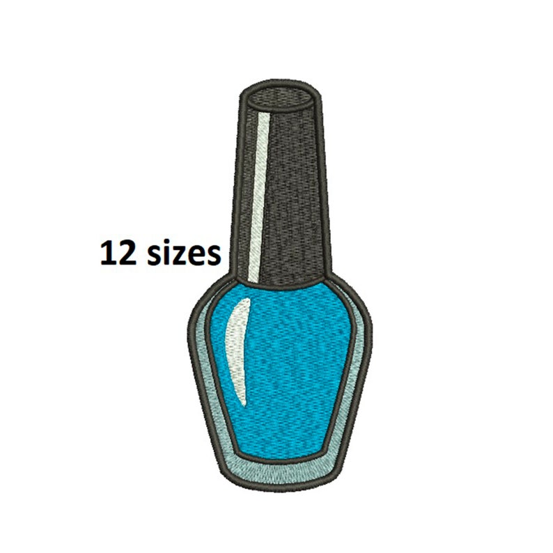Nail Polish machine embroidery design nail Polish bottlenail Etsy