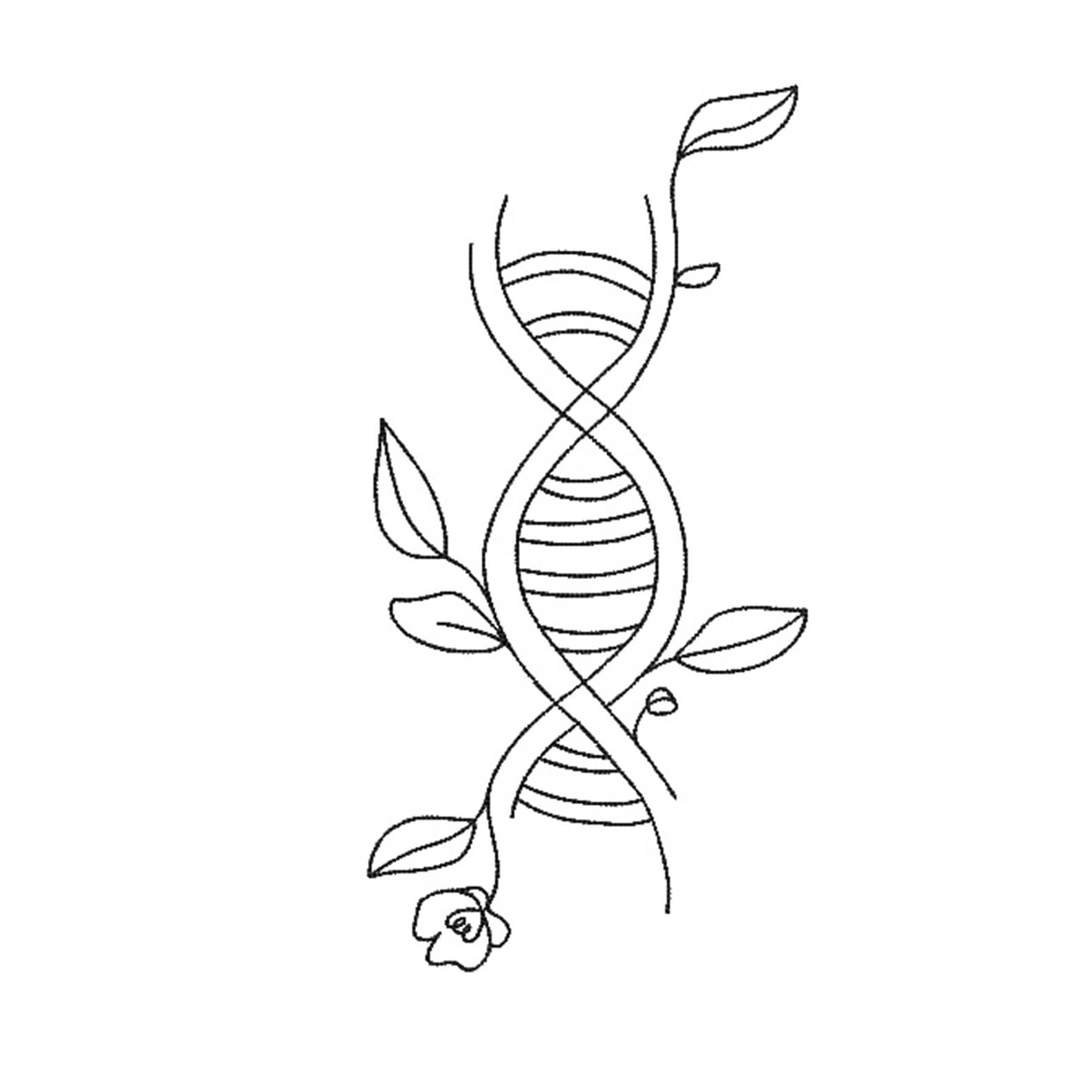 DNA with flowers machine embroidery design embroidery Etsy