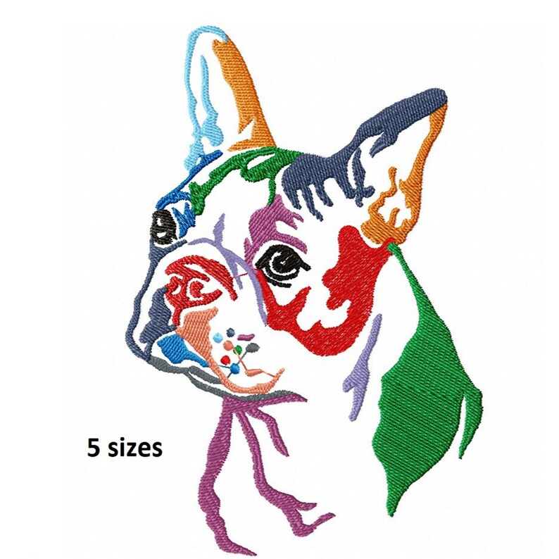 French bulldog machine embroidery design instant download  etsy