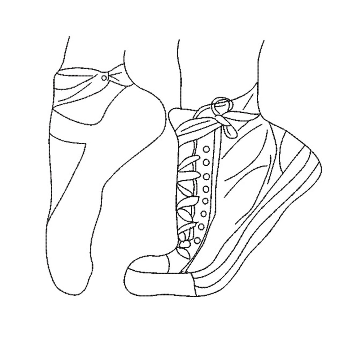 Pointe Shoes Ballerinas and Sports Sneakers Machine Embroidery | Etsy