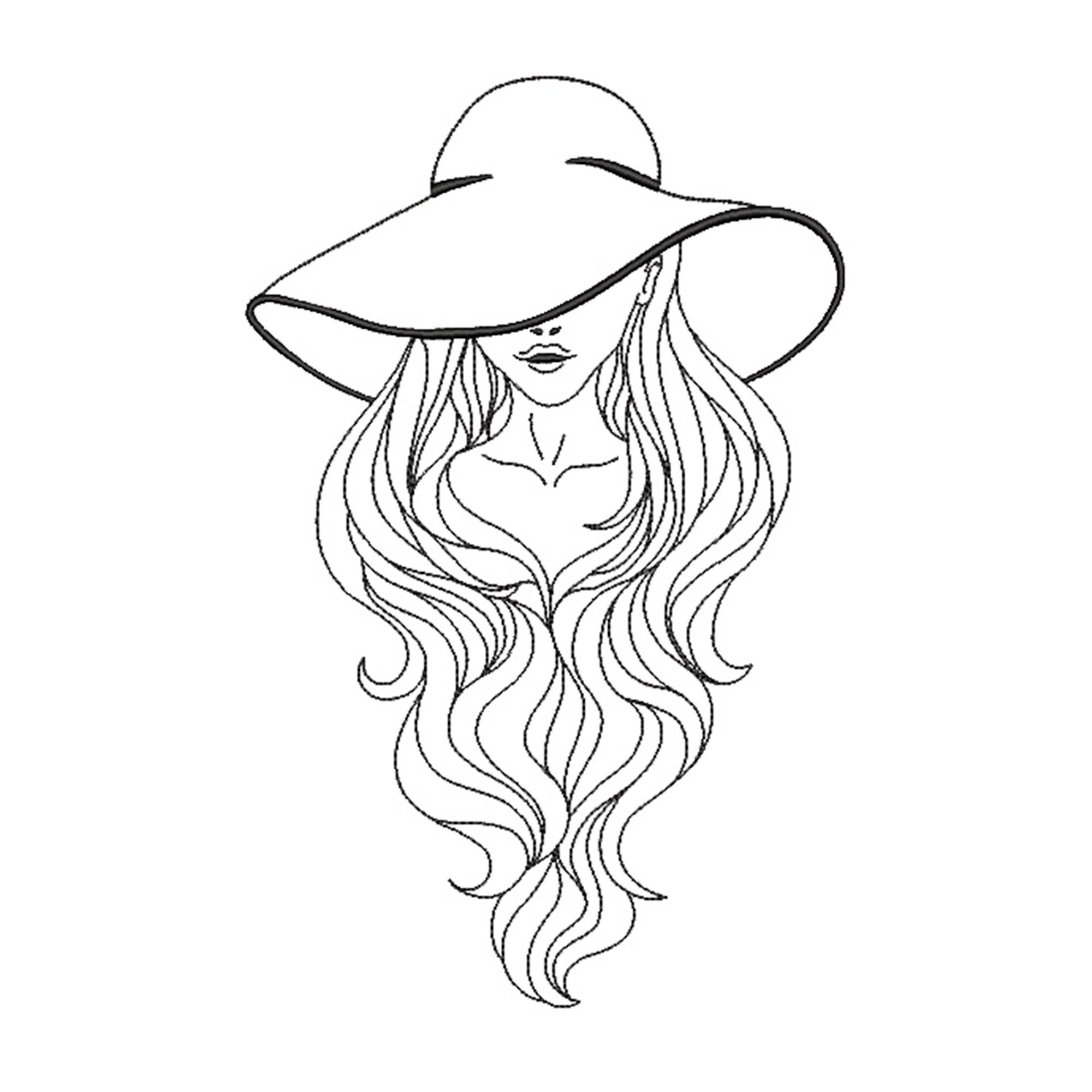 Face of a woman in hat embroidery designembroidery pattern  etsy Face of a woman in hat embroidery designembroidery pattern  etsy