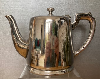 Antique silver teapot, Victorian silver plate teapot