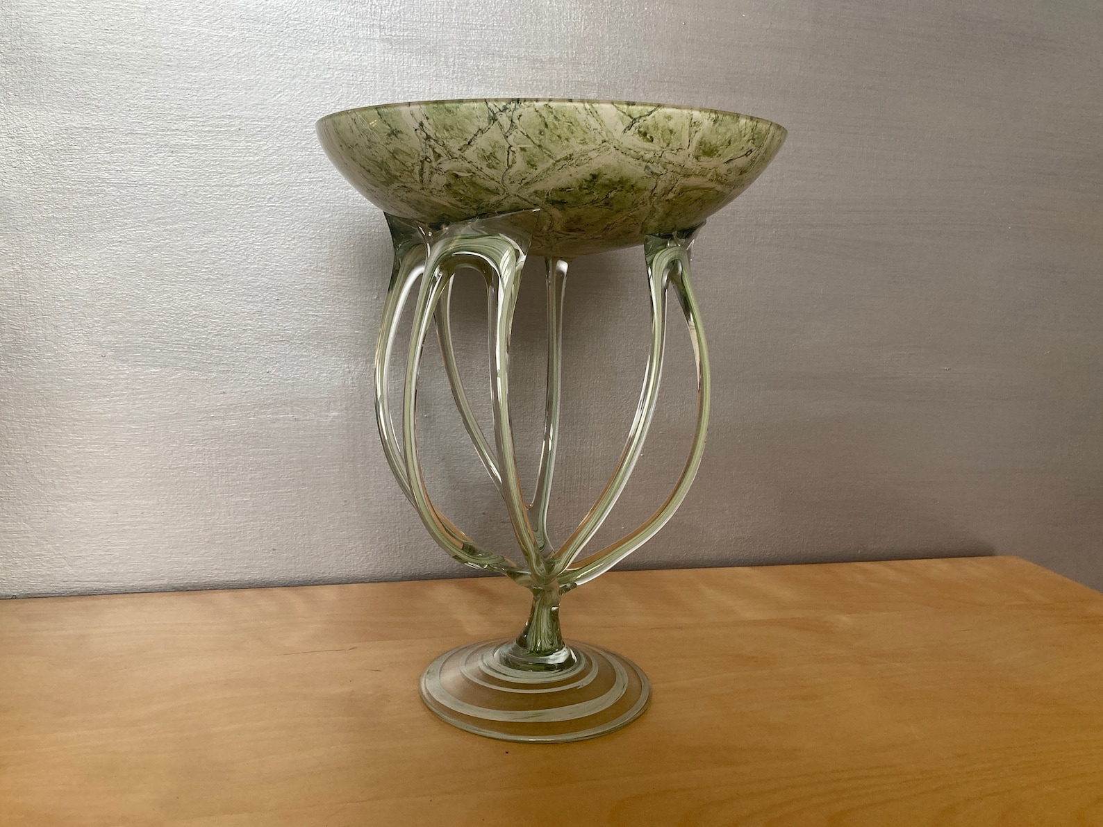 Jozefina Krosno Poland Art Glass Footed Bowl Bowl on Stand Etsy UK