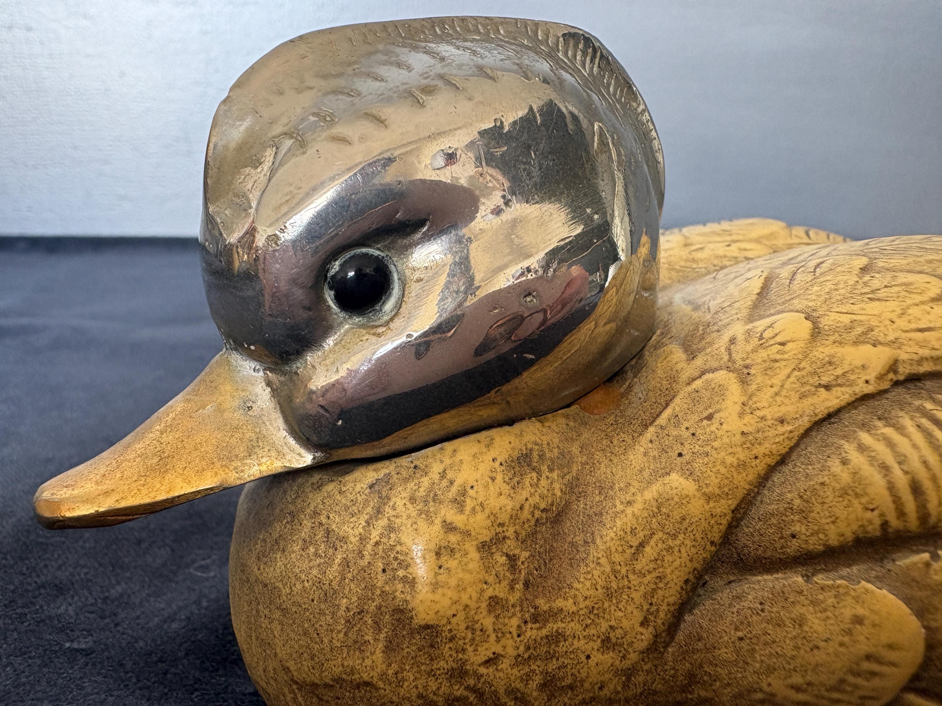 Vintage Italian Duck Family by Elli Malevolti , Resin, Brass