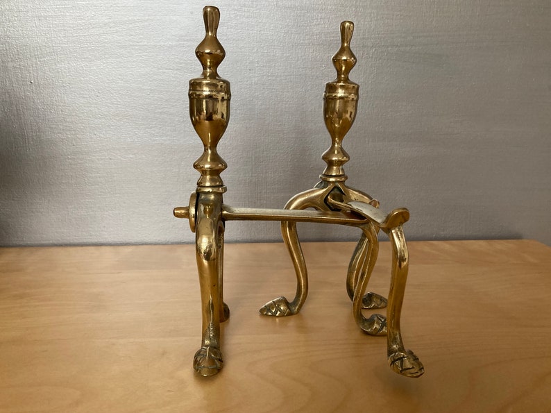 Victorian Brass Fire Dogs Brass Andirons Brass Door Stop Etsy UK