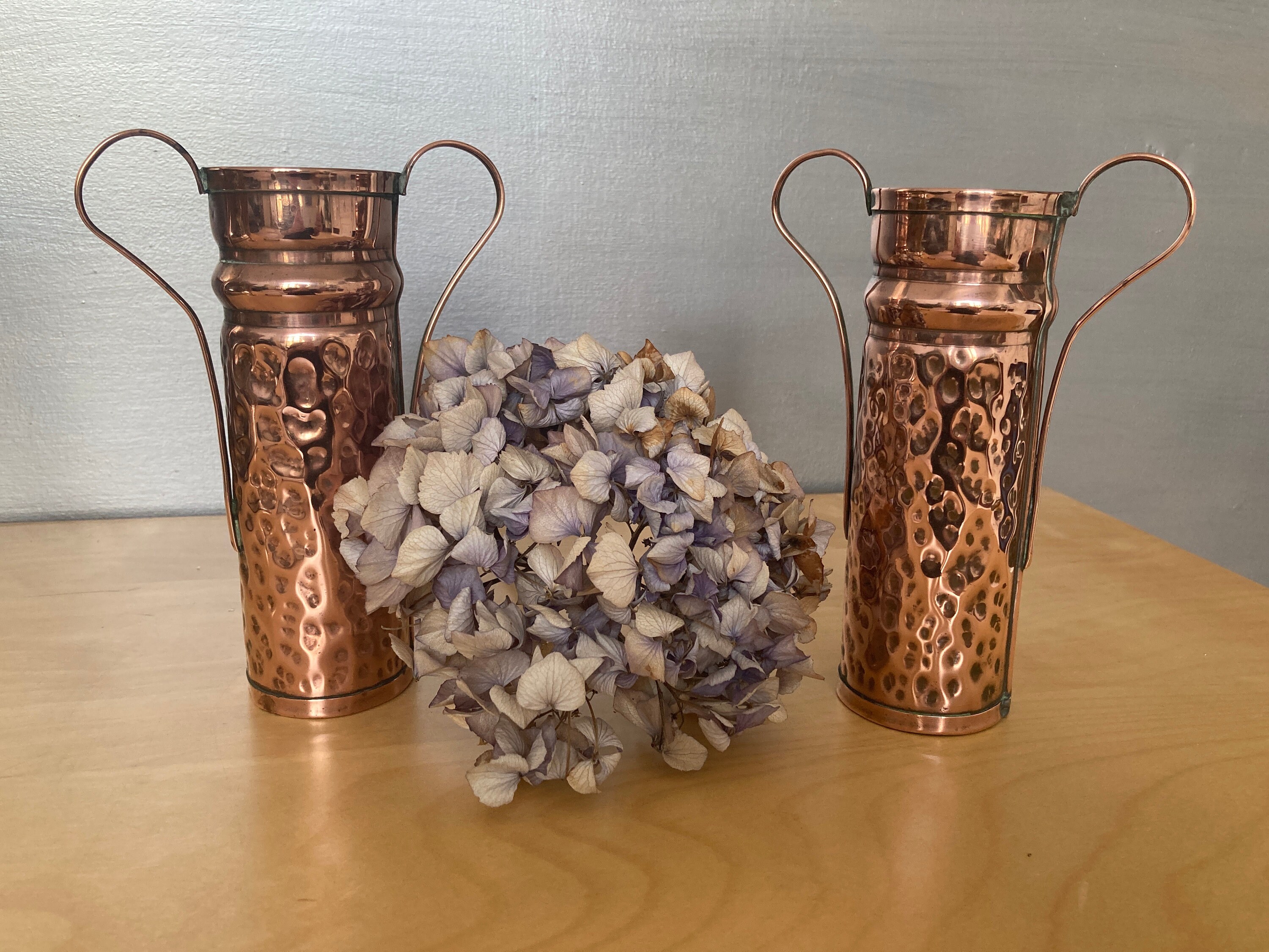 Art Nouveau copper vases/Pair copper vases/Arts & Crafts Etsy