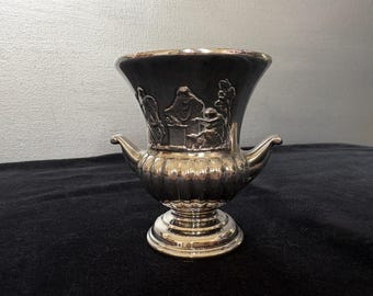1960's silver plate small Campana urn planter
