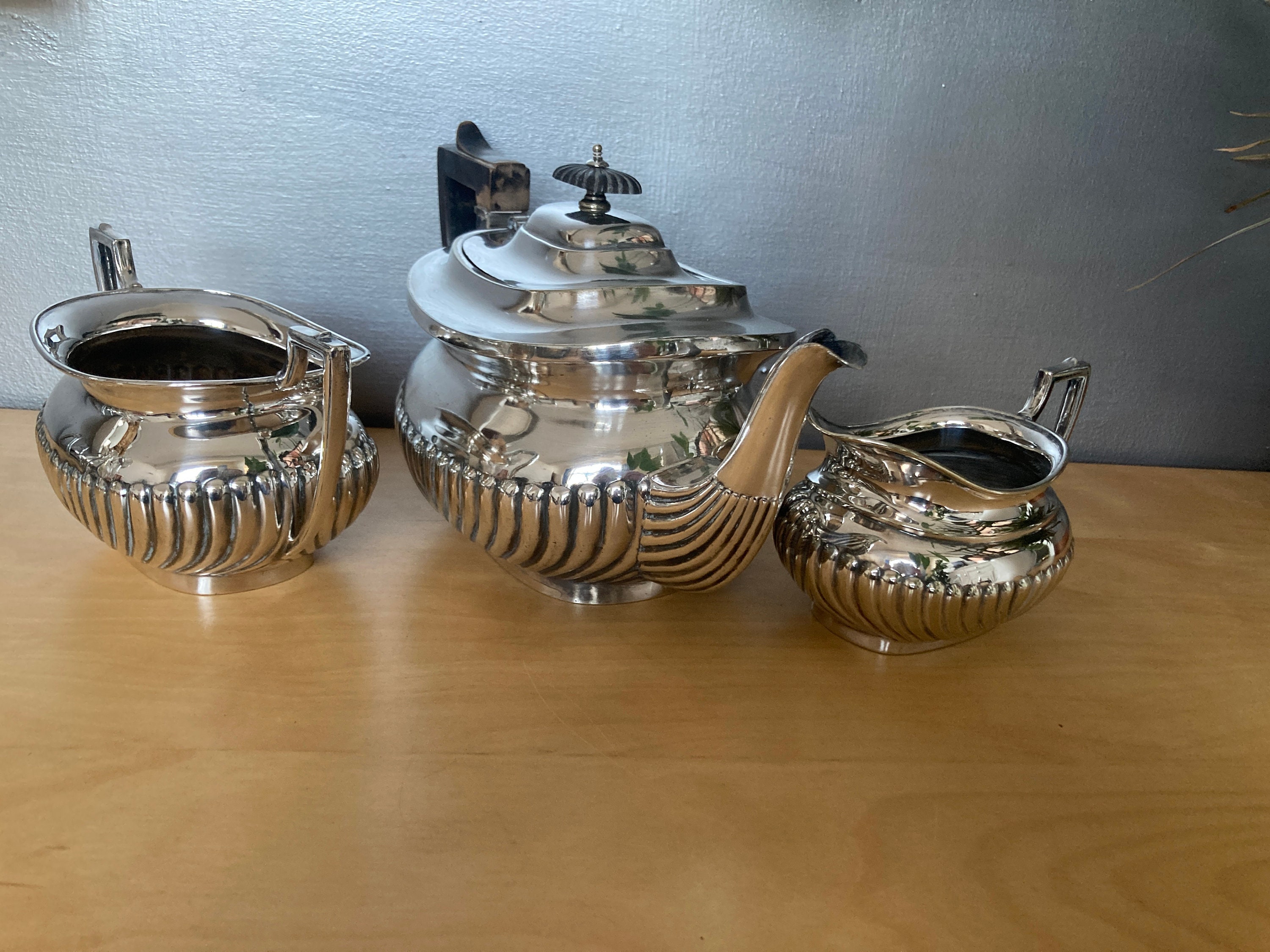 Antique Silver Plated Teapot Set Charles Edward Nixon Teapot Etsy UK
