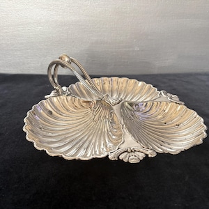 Antique Walker & Hall 3 section Bon Bon dish, silver serving dish