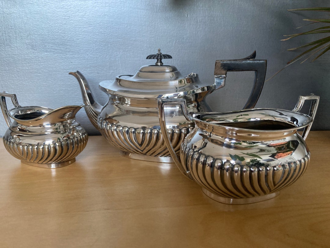 Antique Silver Plated Teapot Set Charles Edward Nixon Teapot Etsy UK