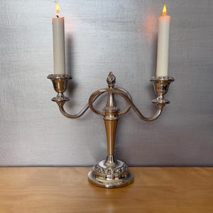 Vintage Silver Candelabra: Ianthe silver plate 2 Branch Candle Holder