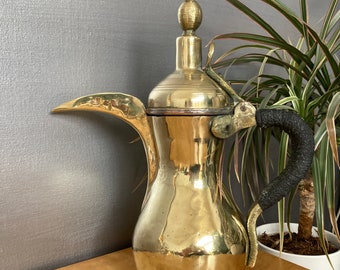 Vintage brass Turkish coffee pot, Vintage middle Eastern coffee pot