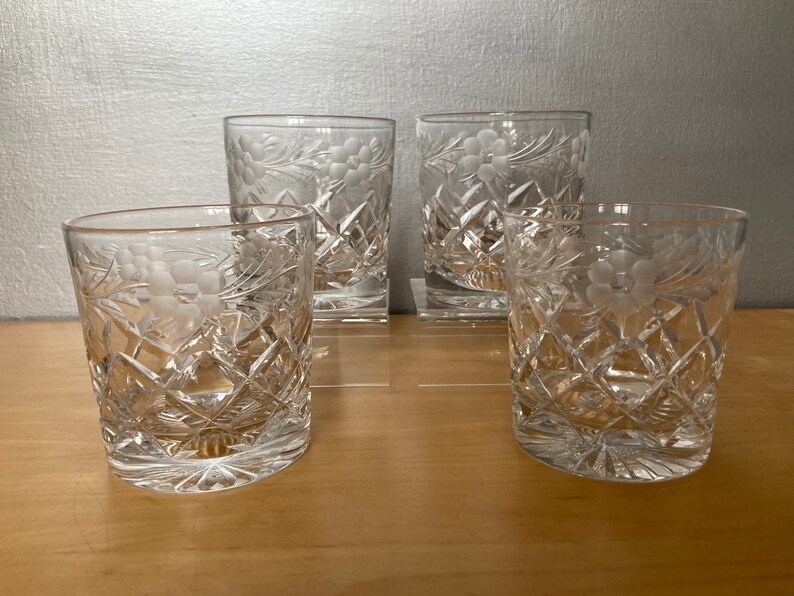 4 Vintage Harbridge Crystal Glasses Set Crystal 4 Whisky Etsy UK