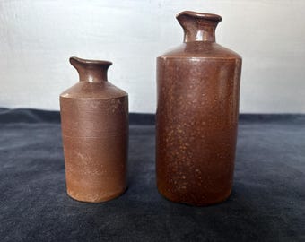 Lovatt & Lovatt Glazed Stoneware Ink Pots, Rustic Vintage Bottles