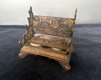 Antique Meiji period Japanese double inkwell