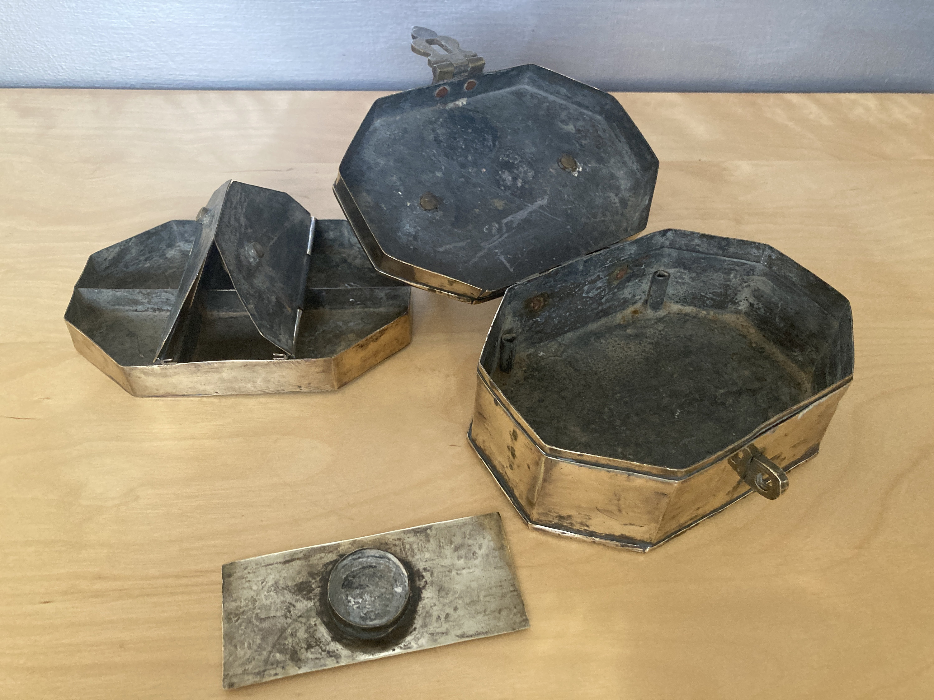 Antique Indian Brass Paan Daan Box Indian Spice Box Supari Etsy