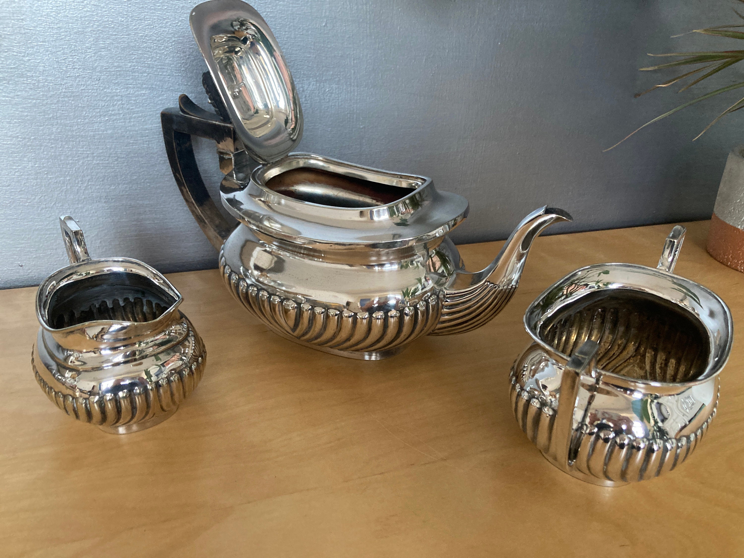Antique Silver Plated Teapot Set Charles Edward Nixon Teapot Etsy UK
