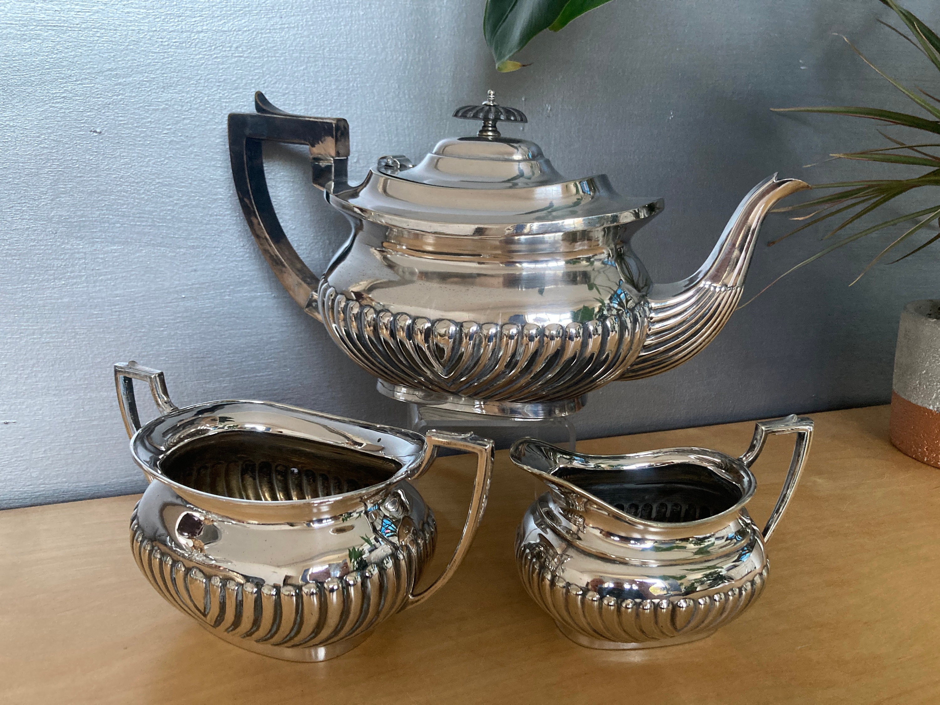 Antique Silver Plated Teapot Set Charles Edward Nixon Teapot Etsy UK