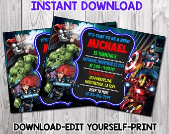 superhero invitation etsy