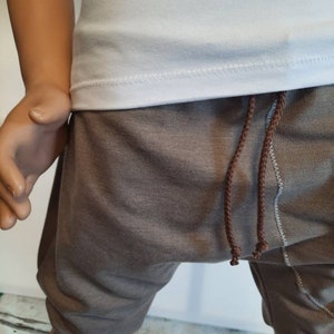 3/4 Pumphose hellbraun meliert und weitere Farben mit großer Tasche Kinderhose Jogger Hose Bild 3