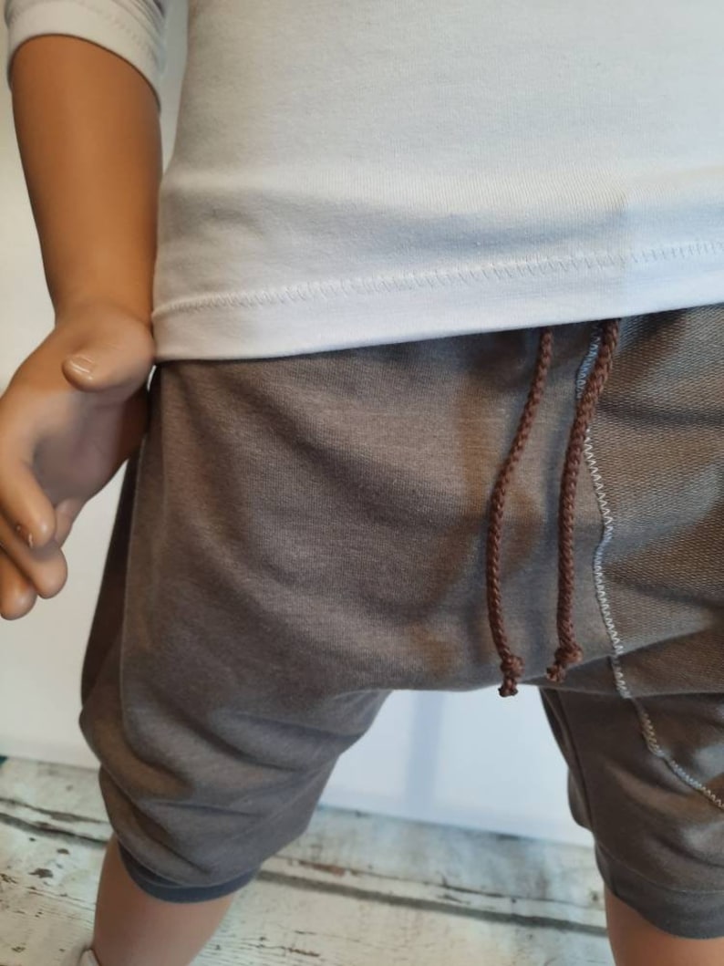 3/4 Pumphose hellbraun meliert und weitere Farben mit großer Tasche Kinderhose Jogger Hose Bild 3