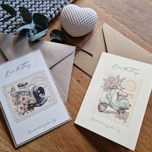 Geburtstagskarte Grußkarte Klappkarte zum Geburtstag vintage