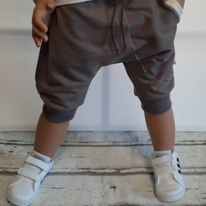 3/4 Pumphose hellbraun meliert und weitere Farben mit großer Tasche Kinderhose Jogger Hose Bild 1