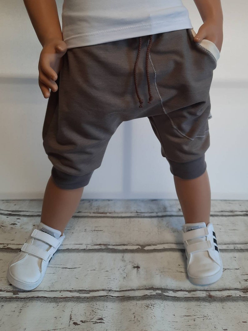 3/4 Pumphose hellbraun meliert und weitere Farben mit großer Tasche Kinderhose Jogger Hose Bild 1