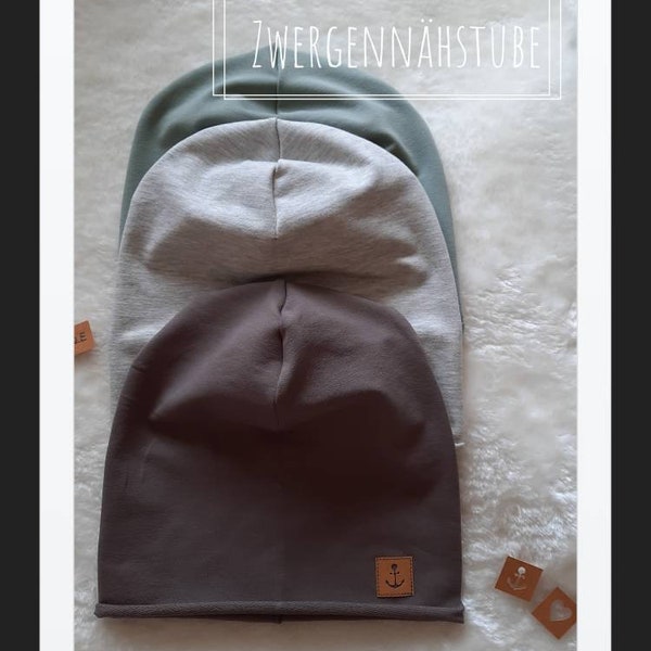 Beanie einlagig aus French Terry viele Farben