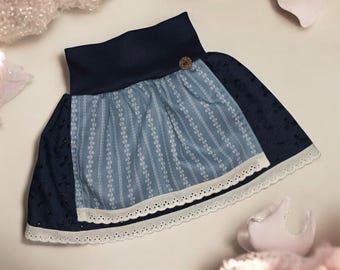 Trachtenrock Dirndlrock Mädchenrock Dirndl 80 Rock blau Kinderrock