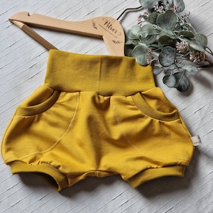 short bloomers mustard yellow with pockets summer pants baby pants children&#39;s pants