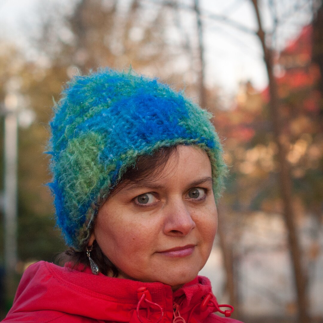 Womens Winter Hat Winter Accessories Blue Fluffy Hat Cap Wool Etsy UK