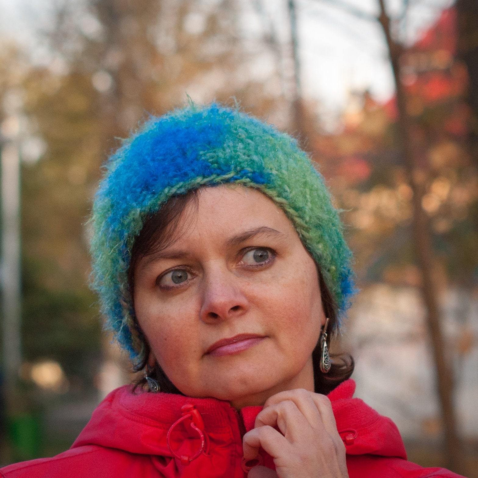 Womens Winter Hat Winter Accessories Blue Fluffy Hat Cap Wool Etsy UK