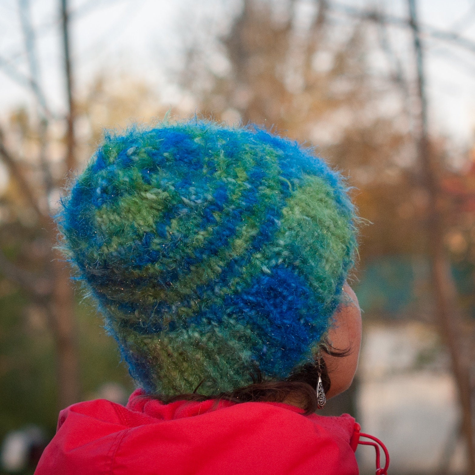 Womens Winter Hat Winter Accessories Blue Fluffy Hat Cap Wool Etsy UK